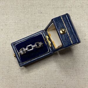 💛 Silver Tone Rhinestone Cable Ring